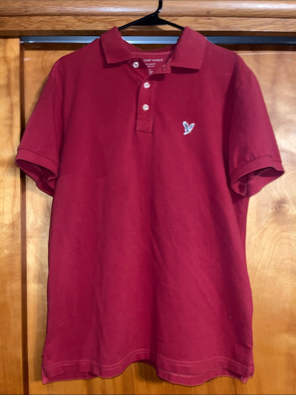 American Eagle Outfitters Men's Red Polo Shirt
